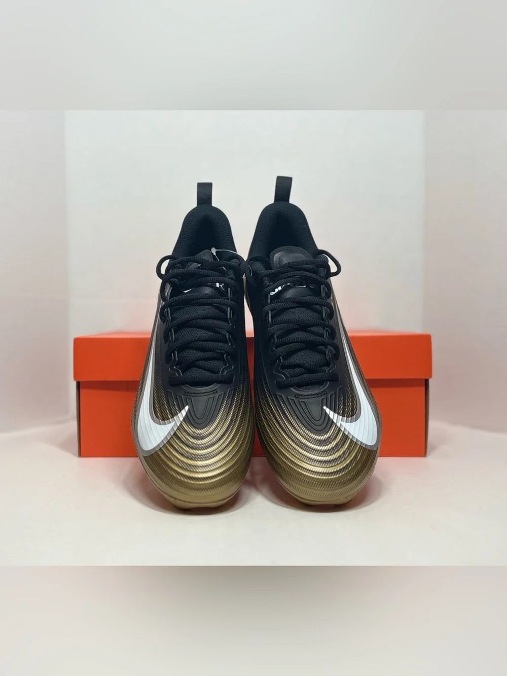 Nike Vapor Speed 3 Low Men’s Elite Football Cleats FB3303-003 Black Gold & White